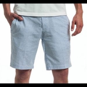 Jcrew searsucker shorts blue white striped